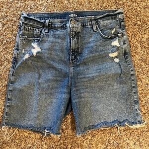 Old Navy Distressed Relaxed FIT Fray Stretch Cutoff Denim Shorts Size 14